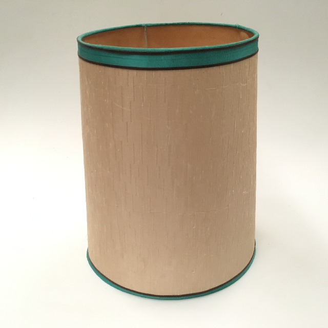 LAMPSHADE, 1960s 70s (Medium) Beige w Blue Trim